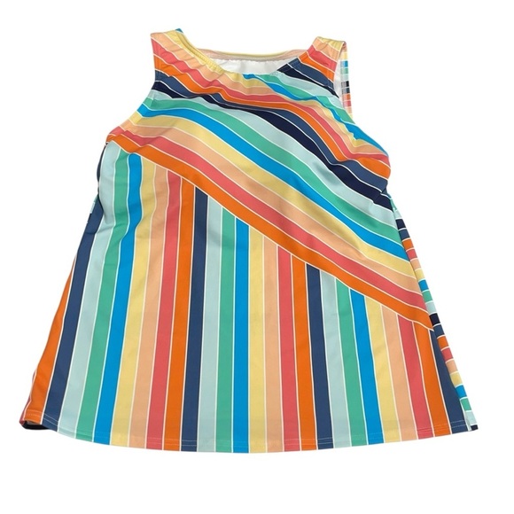 LANDS' END Pink and Blue Size 10 Chlorine Resistant High Neck Tankini Swim Top - Picture 7 of 12